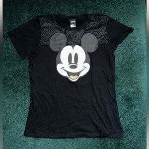 Disney Mesh Panel Mickey Short Sleeved T-shirt